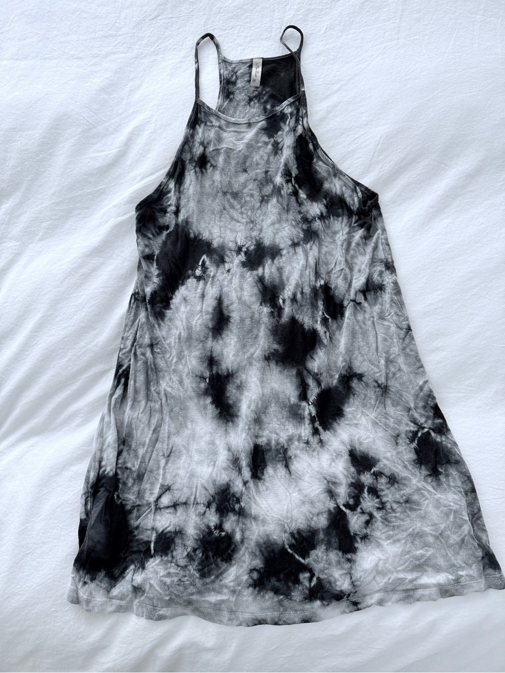 Final Touch Black & White Tie-Dye Halter Camisole